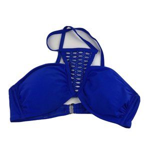 Coral Tropics Blue Bikini Padded‎ Cut Out Top Size Small